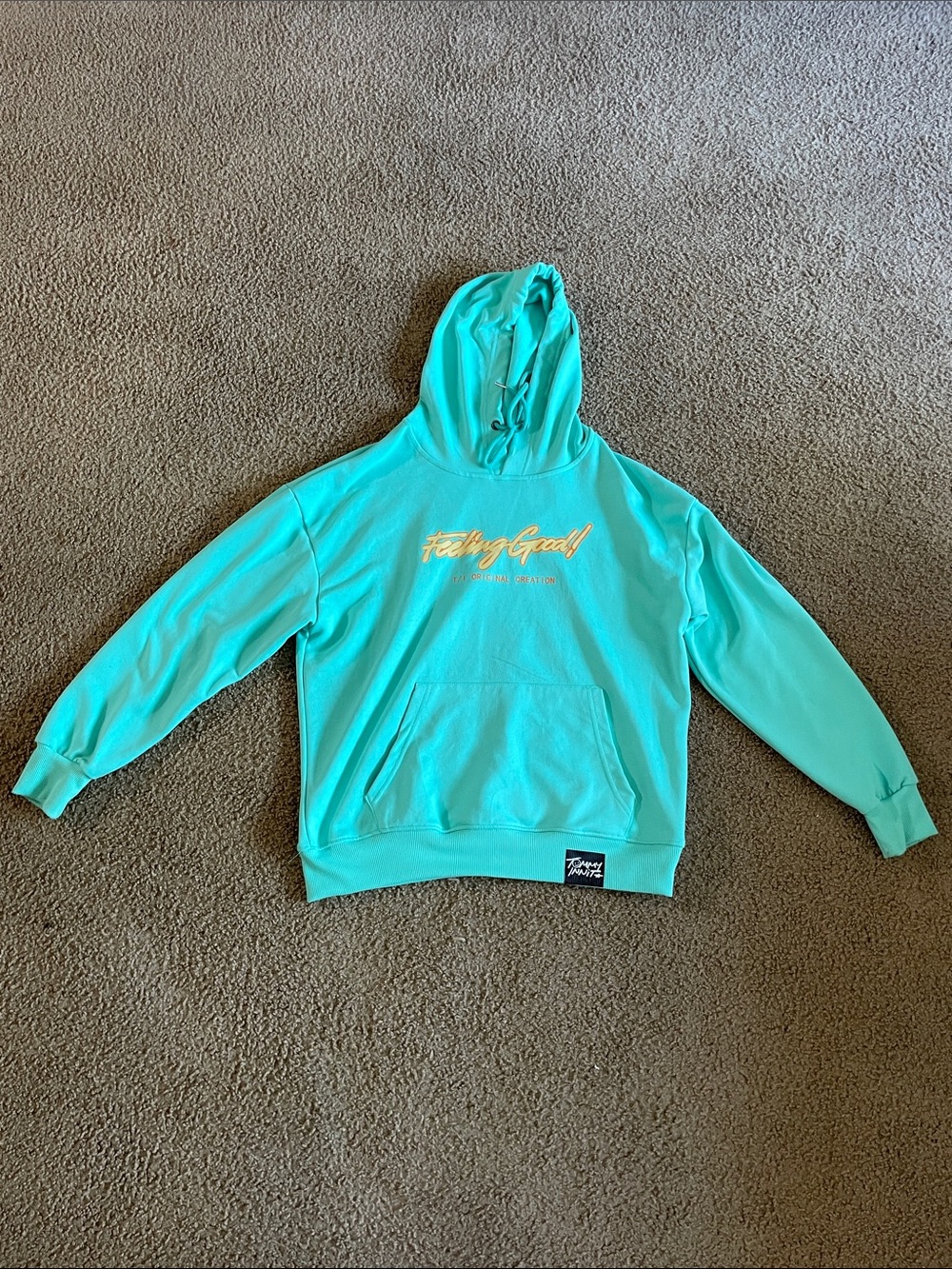 Teal 'Feeling Good' Graphic Hoodie
